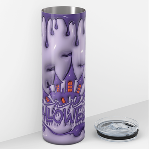 Halloween with Monster on Purple Inflated Balloon 20oz Skinny Tumbler