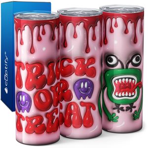 Trick or Treat with Monster Inflated Balloon 20oz Skinny Tumbler
