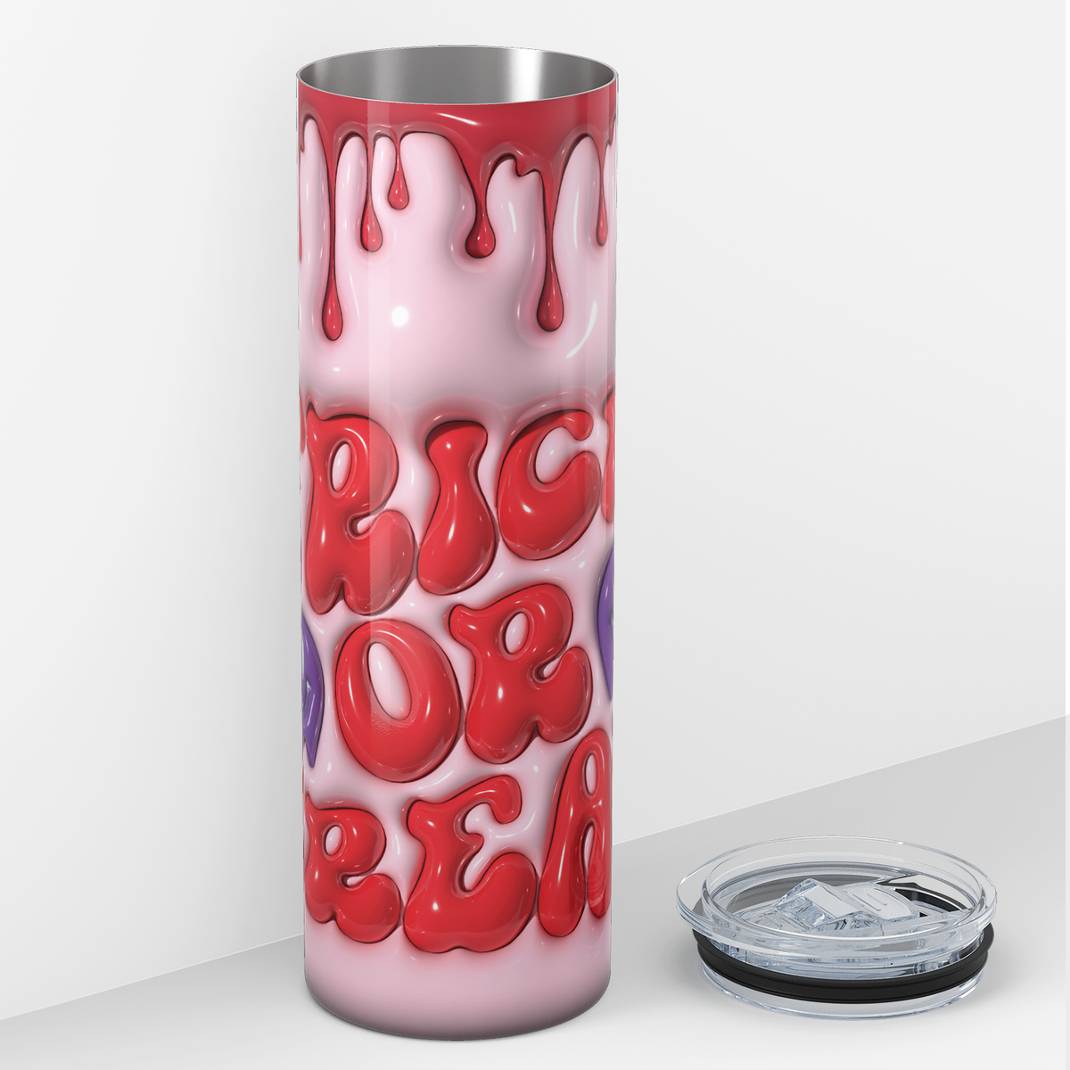 Trick or Treat with Monster Inflated Balloon 20oz Skinny Tumbler