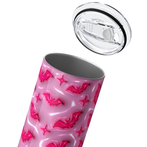 Bats Pink on Pink Inflated Balloon 20oz Skinny Tumbler