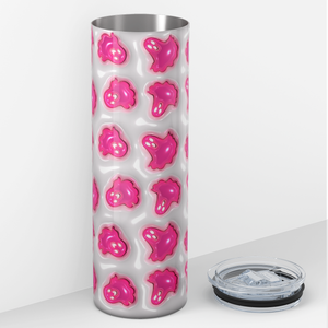 Ghosts Pink on White Inflated Balloon 20oz Skinny Tumbler