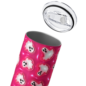 Ghosts White on Pink Inflated Balloon 20oz Skinny Tumbler
