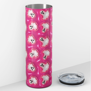 Ghosts White on Pink Inflated Balloon 20oz Skinny Tumbler