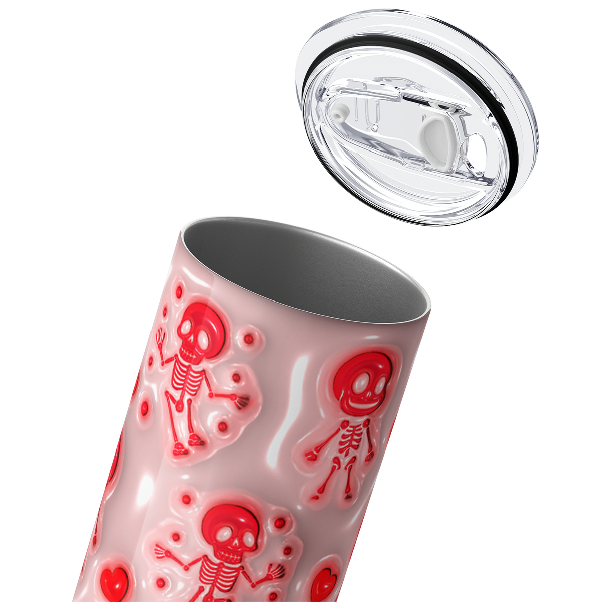 Skeletons Red Inflated Balloon 20oz Skinny Tumbler