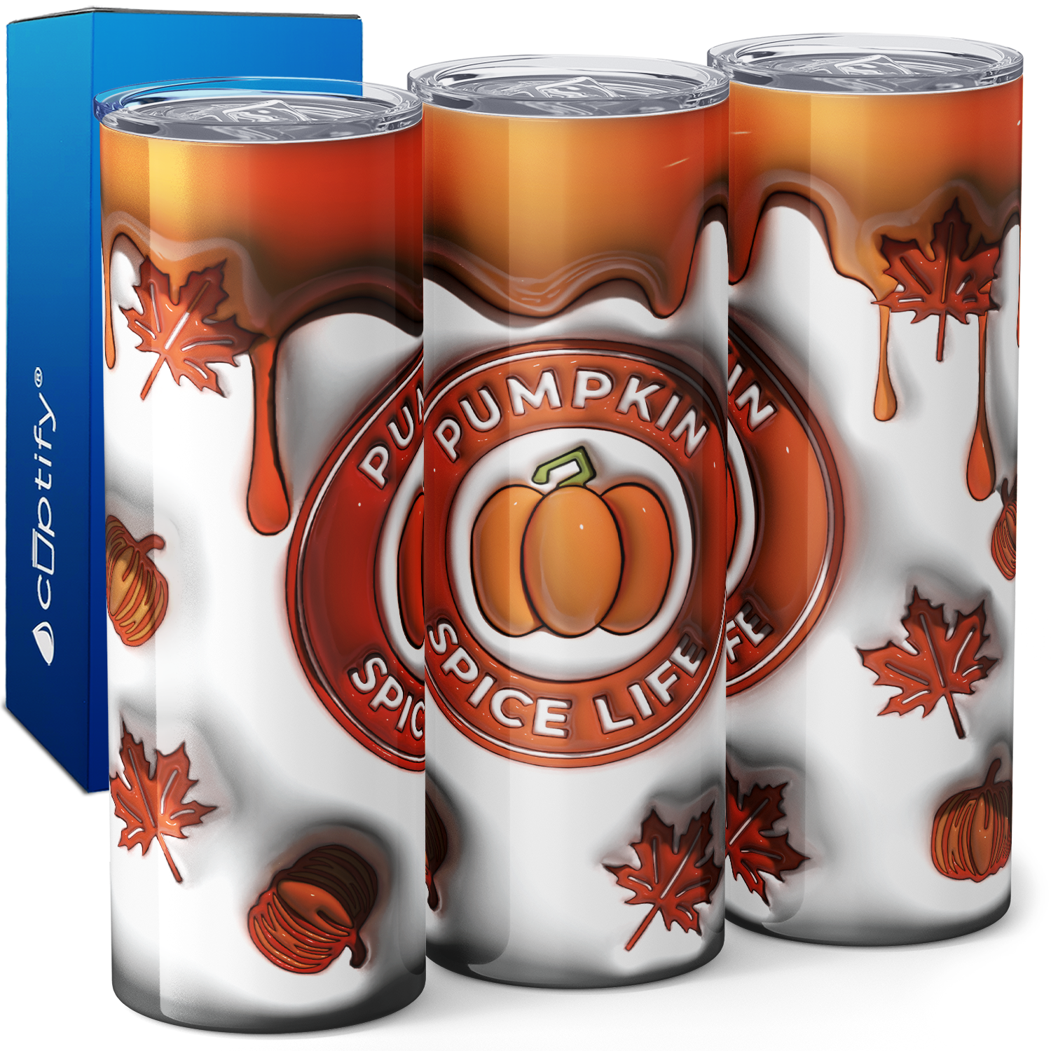 Pumpkin Spice Life Inflated Balloon 20oz Skinny Tumbler