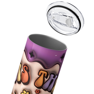 Tis the Season Pumpkin and Ghost Inflated Balloon 20oz Skinny Tumbler