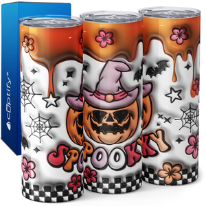 Spooky Jack-o-Lantern Inflated Balloon 20oz Skinny Tumbler