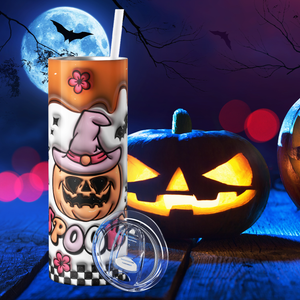 Spooky Jack-o-Lantern Inflated Balloon 20oz Skinny Tumbler