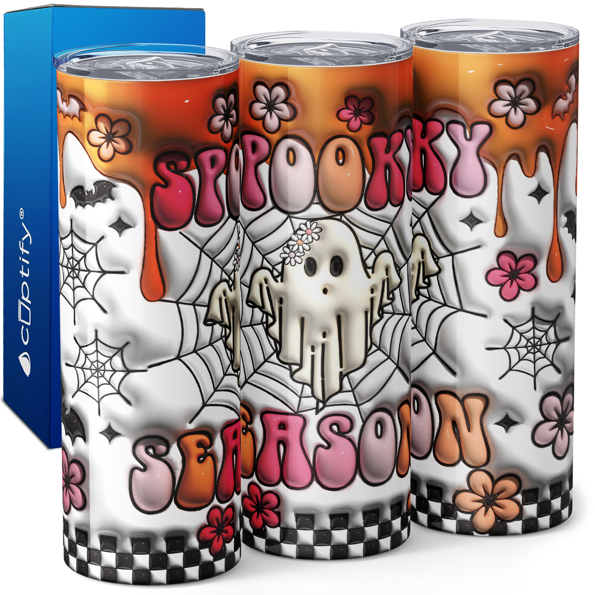 Spooky Season Ghost Inflated Balloon 20oz Skinny Tumbler