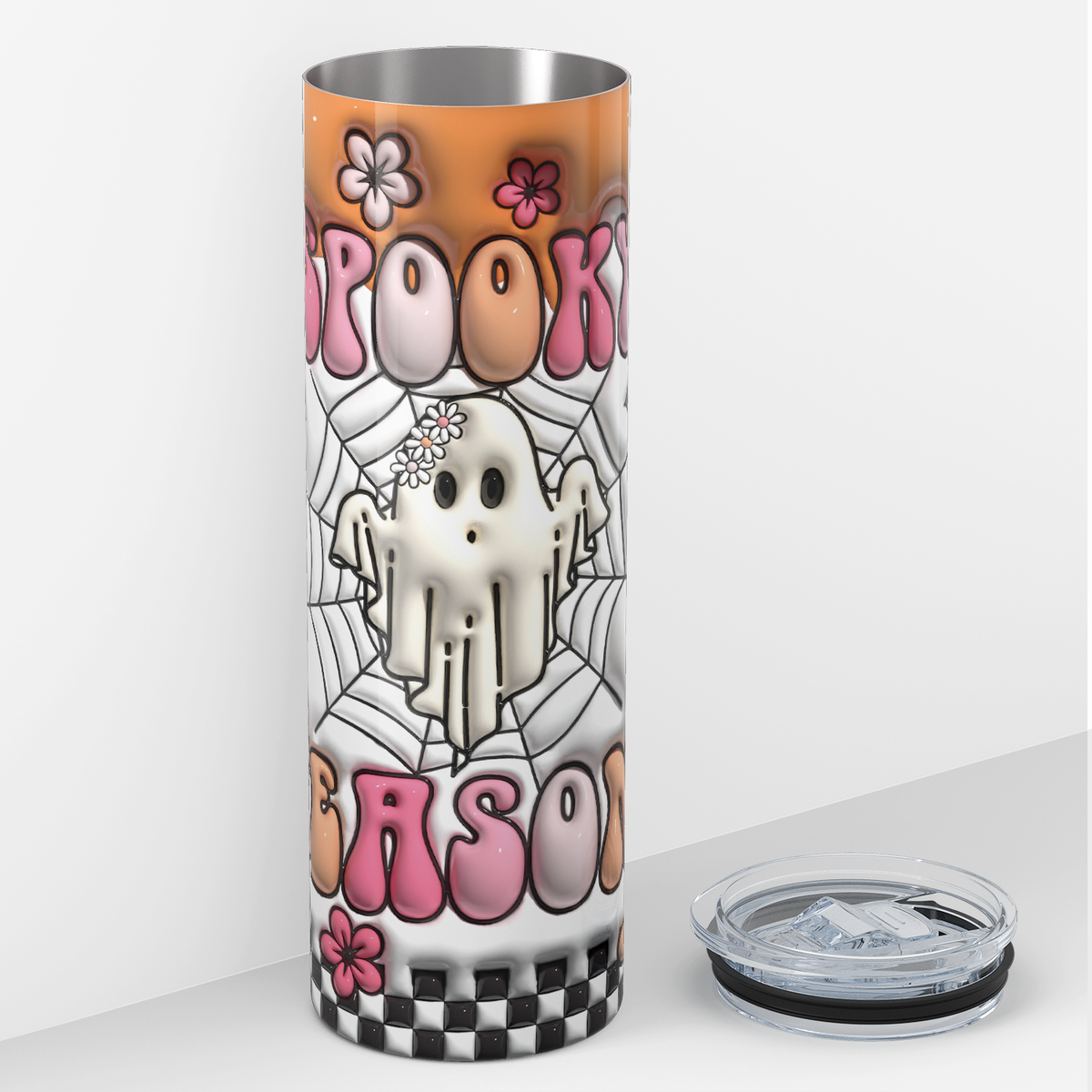Spooky Season Ghost Inflated Balloon 20oz Skinny Tumbler