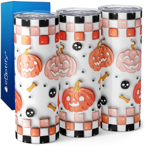 Happy Jack-o-Lanterns Inflated Balloon 20oz Skinny Tumbler