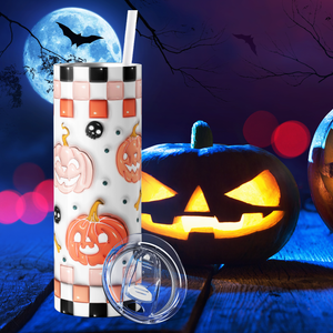 Happy Jack-o-Lanterns Inflated Balloon 20oz Skinny Tumbler