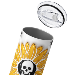 Skull Sunflowers Inflated Balloon 20oz Skinny Tumbler