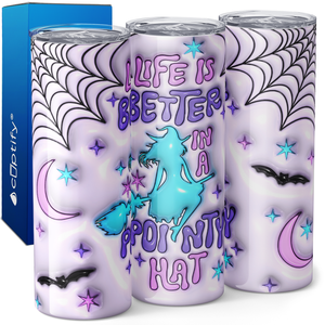 Life is Better in a Pointy Hat Inflated Balloon 20oz Skinny Tumbler