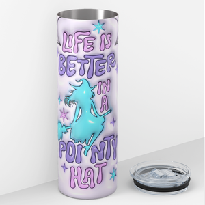 Life is Better in a Pointy Hat Inflated Balloon 20oz Skinny Tumbler