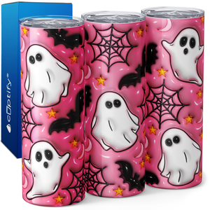 Ghosts Bats on Pink Inflated Balloon 20oz Skinny Tumbler