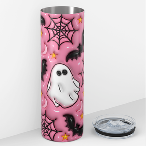Ghosts Bats on Pink Inflated Balloon 20oz Skinny Tumbler