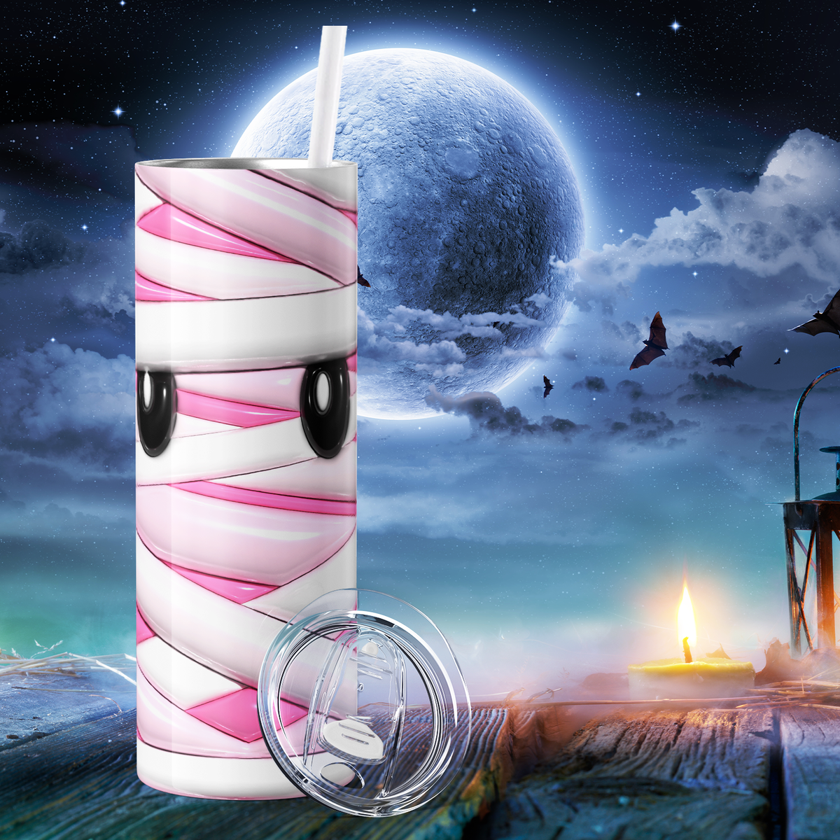 Mummy Pink Inflated Balloon 20oz Skinny Tumbler