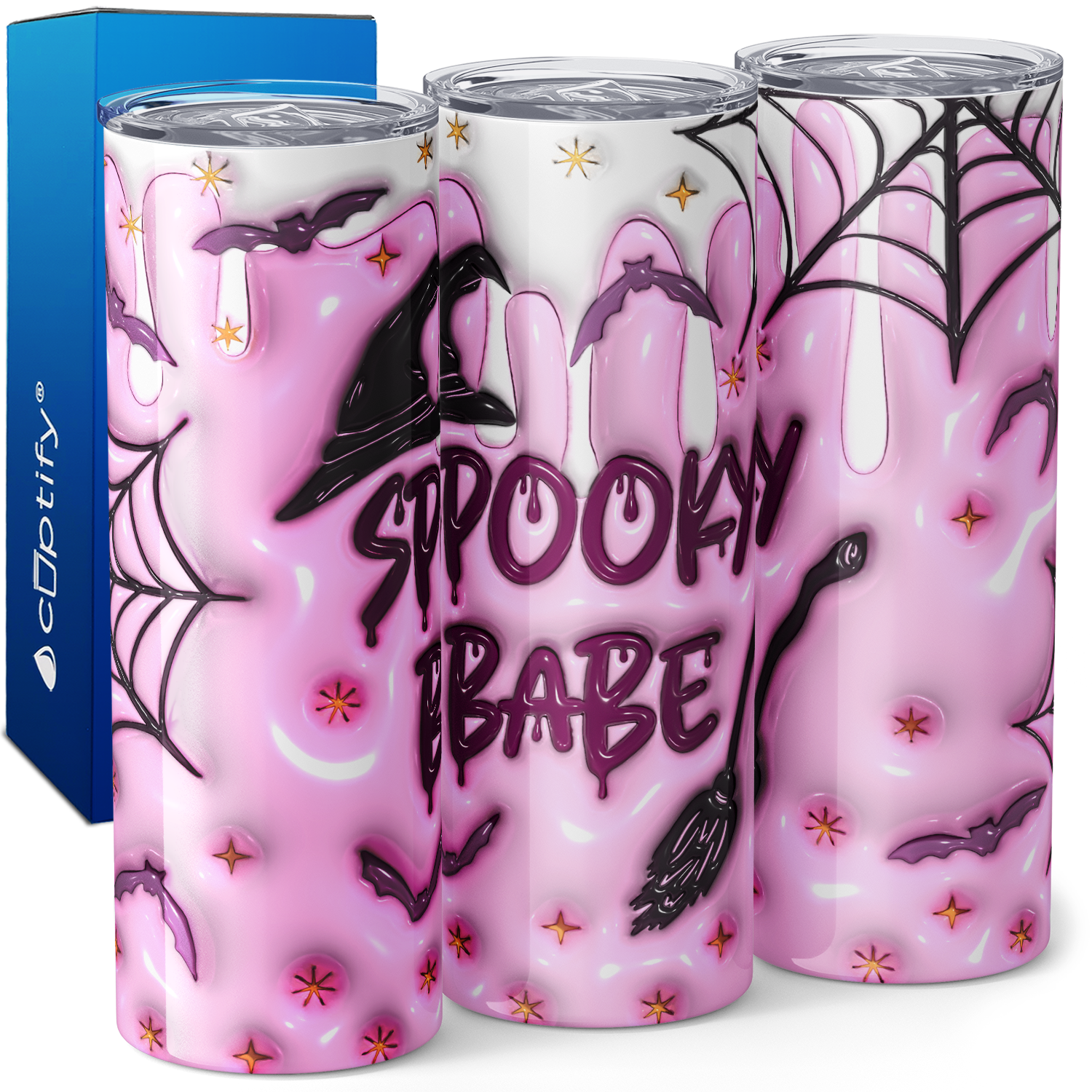Spooky Babe Pink Inflated Balloon 20oz Skinny Tumbler