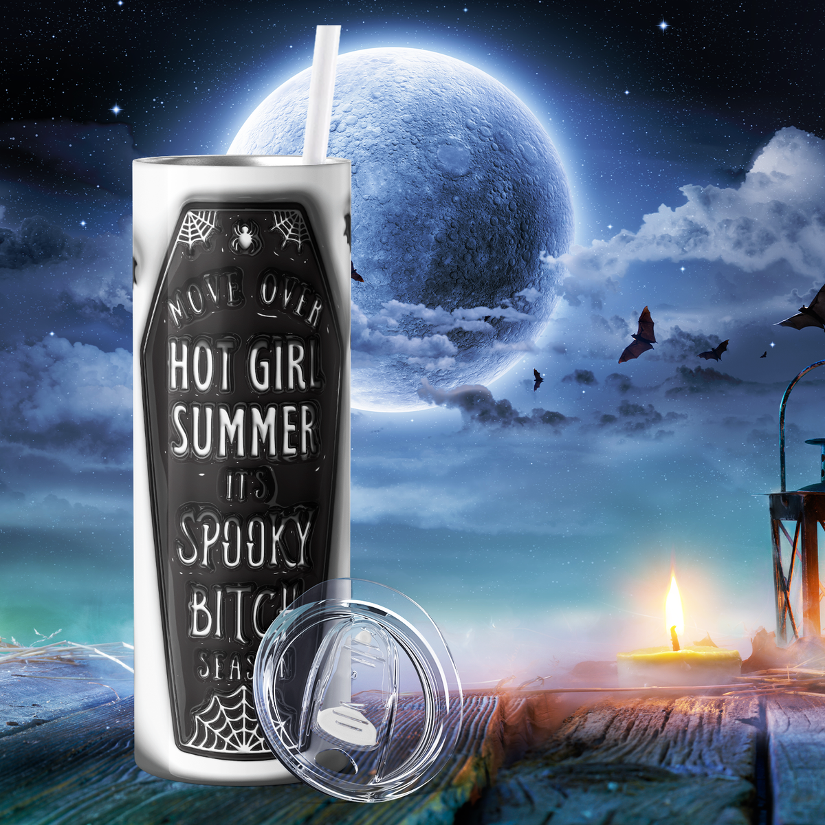 Move Over Hot Girl Summer Inflated Balloon 20oz Skinny Tumbler