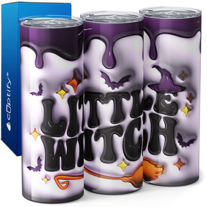 Little Witch on Purple Inflated Balloon 20oz Skinny Tumbler