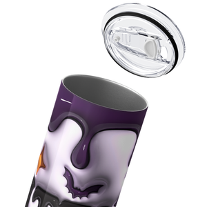 Little Witch on Purple Inflated Balloon 20oz Skinny Tumbler