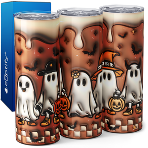 Cute Ghosts Inflated Balloon 20oz Skinny Tumbler