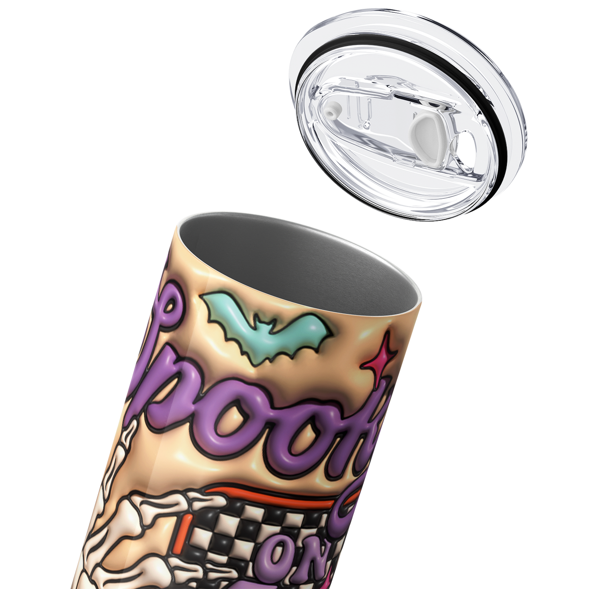 Spooky Season Light Switch Inflated Balloon 20oz Skinny Tumbler