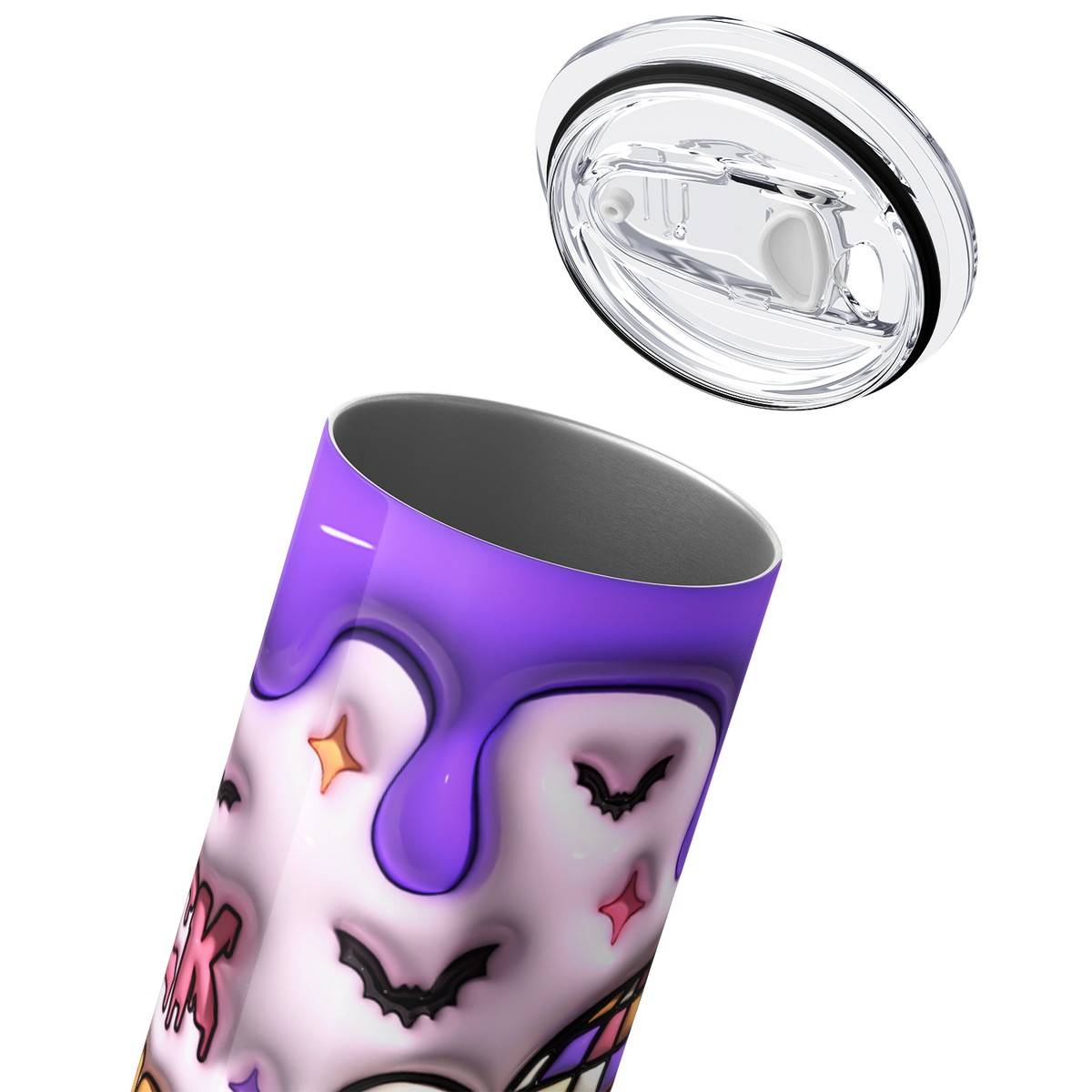 Thick Thighs Spooky Vibes Ghosts Inflated Balloon 20oz Skinny Tumbler