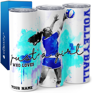 Personalized Girl Who Loves Volleyball 20oz Skinny Tumbler