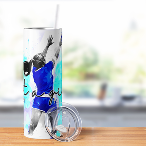 Personalized Girl Who Loves Volleyball 20oz Skinny Tumbler