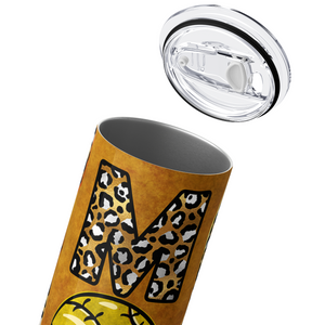 Softball Mom Leopard Print 20oz Skinny Tumbler