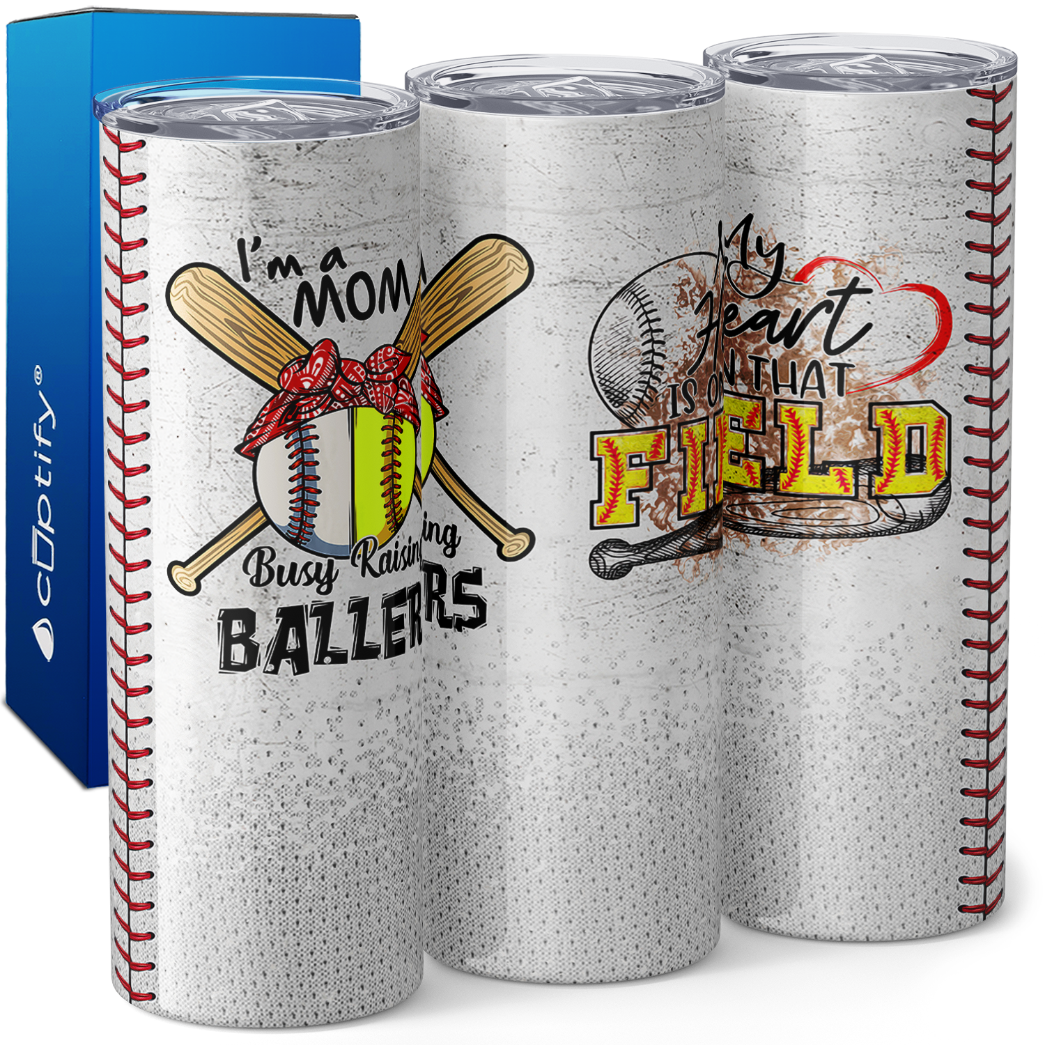 Baseball and Softball Mom 20oz Skinny Tumbler