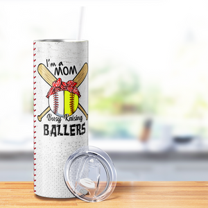 Baseball and Softball Mom 20oz Skinny Tumbler