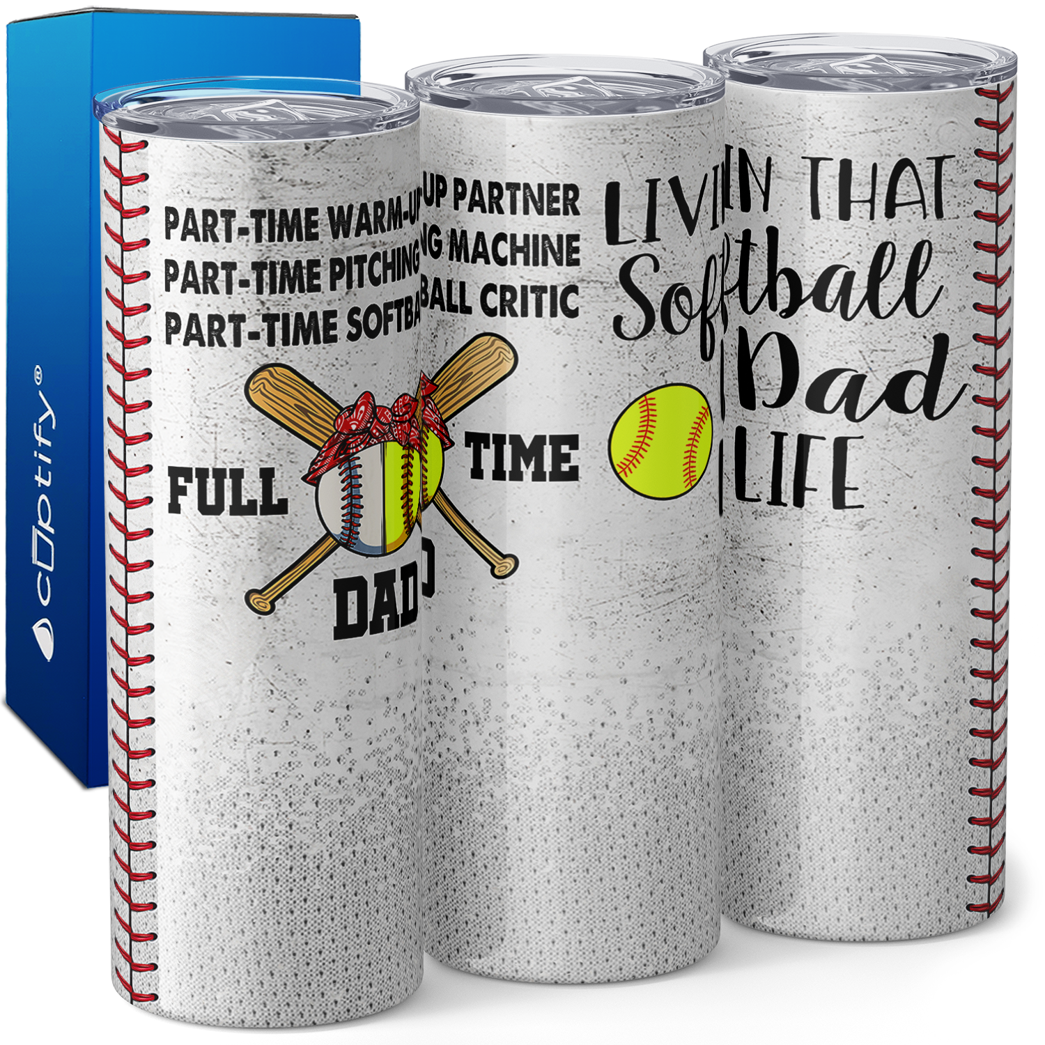 Baseball and Softball Dad 20oz Skinny Tumbler