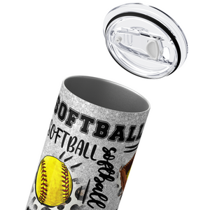 Softball Glove and Bat 20oz Skinny Tumbler