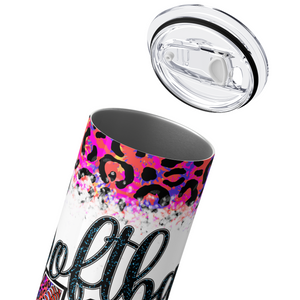 Softball Mom Pink Leopard 20oz Skinny Tumbler