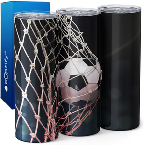 Soccer Ball Caught in Net 20oz Skinny Tumbler