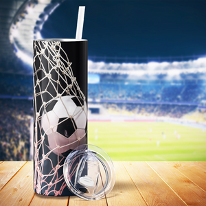 Soccer Ball Caught in Net 20oz Skinny Tumbler