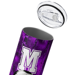 Soccer Mom Purple Glitter 20oz Skinny Tumbler