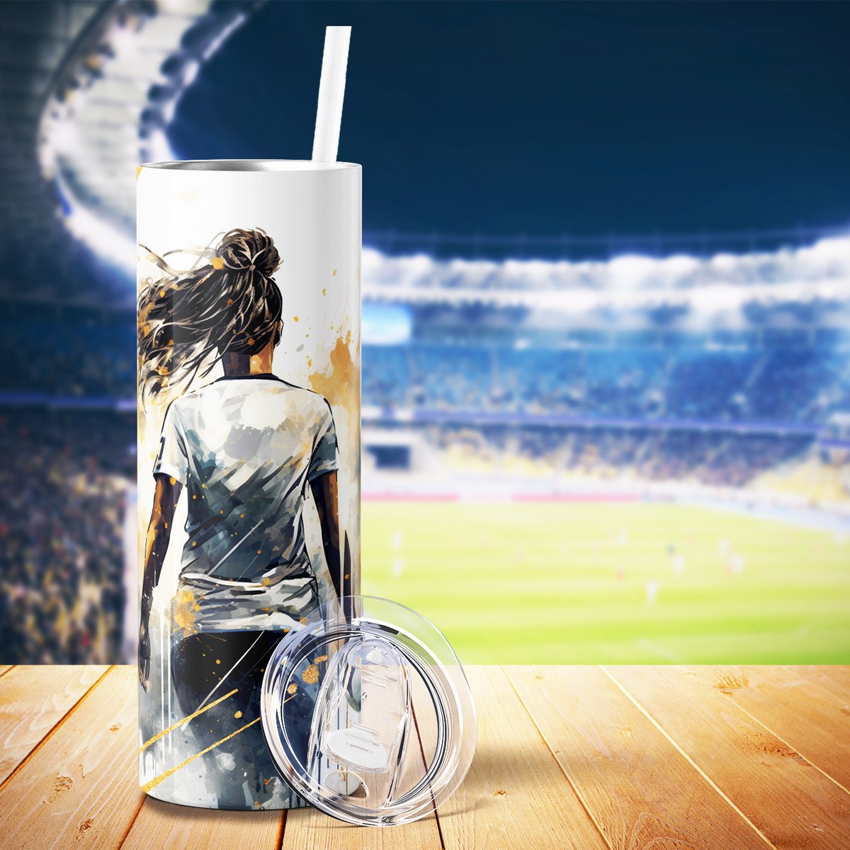 Soccer Plus Me is Happy 20oz Skinny Tumbler