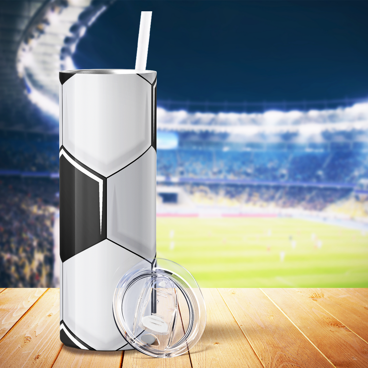 Soccer Ball Print 20oz Skinny Tumbler