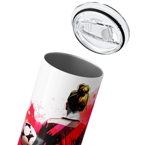 I Can't I Have Soccer on Red Splash 20oz Skinny Tumbler