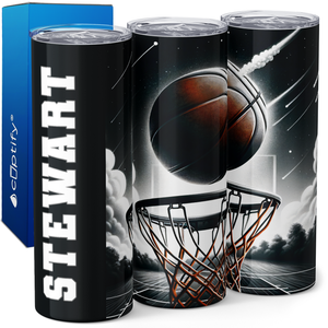 Personalized Basketball Net with Court 20oz Skinny Tumbler