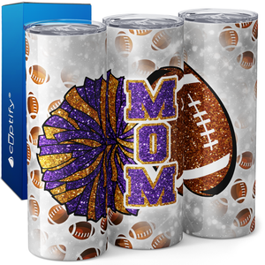 Football Cheer Mom 20oz Skinny Tumbler