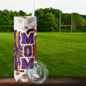 Football Cheer Mom 20oz Skinny Tumbler