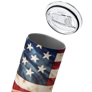 American Football with Flag 20oz Skinny Tumbler