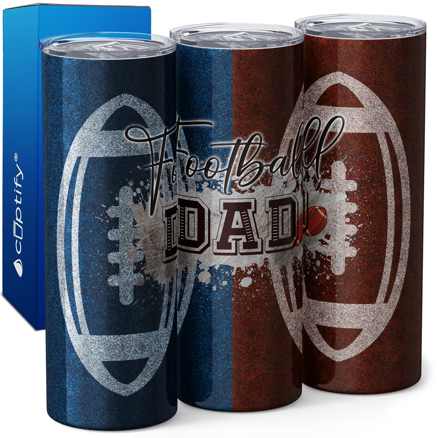 Football Dad Splash 20oz Skinny Tumbler