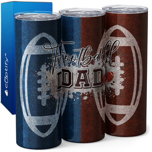 Football Dad Splash 20oz Skinny Tumbler