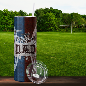 Football Dad Splash 20oz Skinny Tumbler